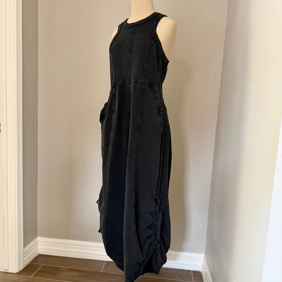 Anthropologie Daily Practice "Horizon Wide-Leg Black Knit Jumpsuit" Size Medium - Picture 6 of 13
